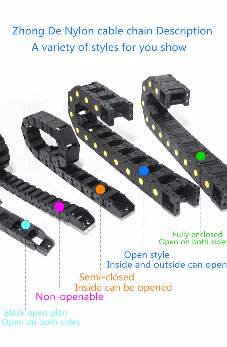 ZDE Autres machines-outils Accessoires Câble en plastique chaîne de glisser pour les machines-outils