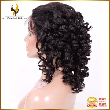Best selling products brazilian virgin hair natural color classic curl human hair wig lace front