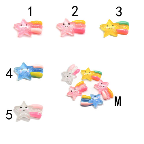 Mooie Ster Kleurrijke Hars Cabochon 100 stks/zak Kawaii Cabochon Kralen Bedels Voor DIY Craft Decoratie Hars Spacer