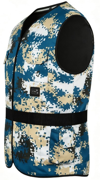 Camouflage Semiconductor Smart Cooling Vest Heat Relief Work Waistcoat Multi Pockets Summer Heatstroke Prevention Vest For Outdo
