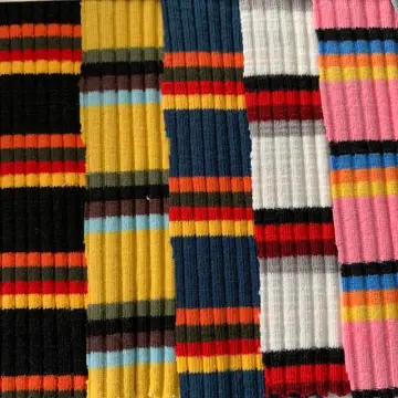 Colorful Stripe Rib Cotton