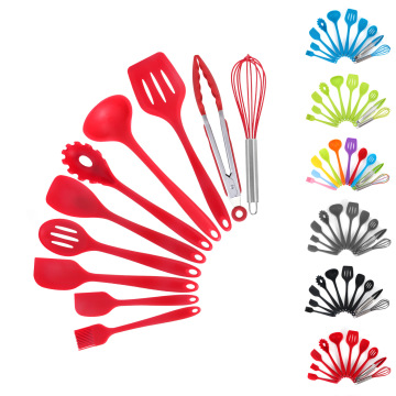 Nonstick 10 Pcs Set Kitchen Utensils Silicone Kitchen Spoon and Tools