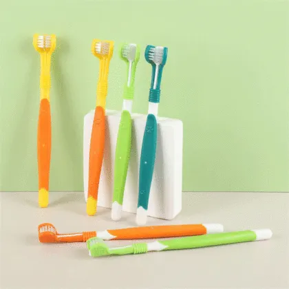 Triple-Head Pet Toothbrush for Gentle Oral Care