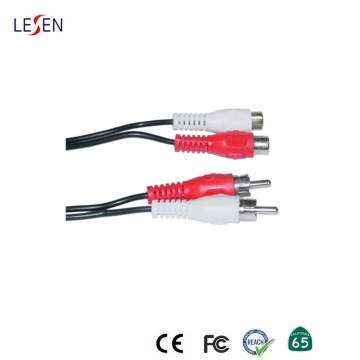 2 RCA to 2 RCA Transparent Audio Cable
