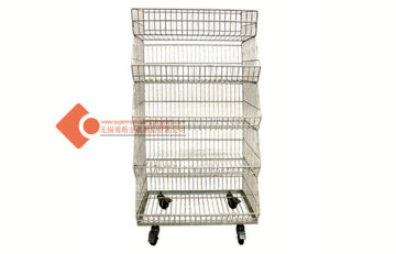 5 Tier Warehouse Cage Trolley Metal Storage Containers Powder Coated