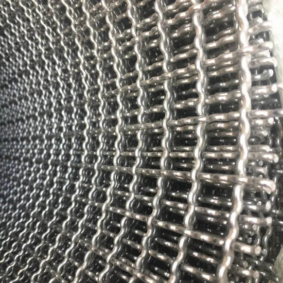 304 Rectangular Square Hole Stainless Steel Decorative Crimped Wire Mesh Screen