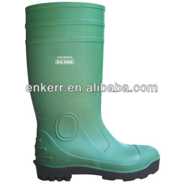 green PVC working boots,390mm height special PVC boots for food industry