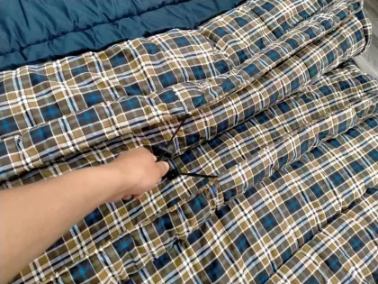6kg Cotton Flannel Double Sleeping Bag for Cold Winter Family Camping