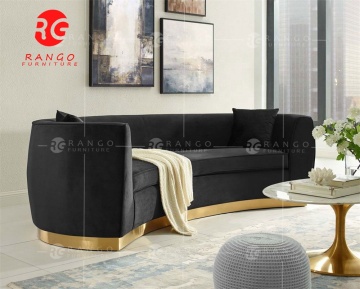 Modern R1 Navy Blue Velvet Sofa Set with Button Tufting