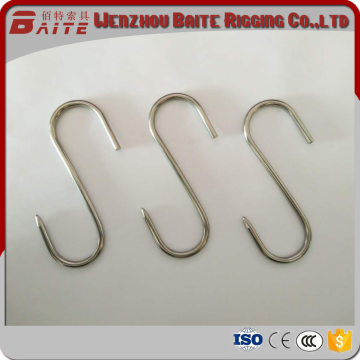 BAITE Manufacturer Stainless Steel 304 100mm Long kitchen christmas S Hook,meat hanging hooks