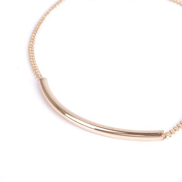 Simple Smooth Metal Pipe Anklet,Polished Metal Elbow Simple Anklet