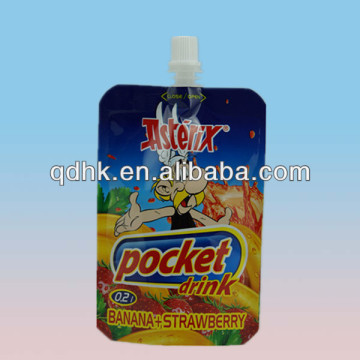 Juice drink packaging pouch with top spout bag manufacturer