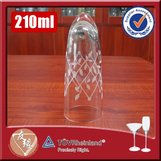 Factory hot selling 210ml super white glass stemless champagne flutes
