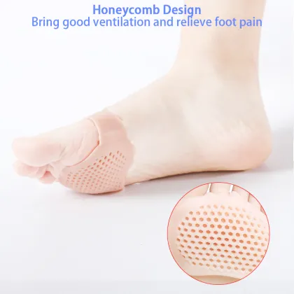 Silicone Gel Padded Forefoot Insoles Honeycomb High Heel Shoes Pad Gel Insoles Breathable Health Care Massage insoles for feet