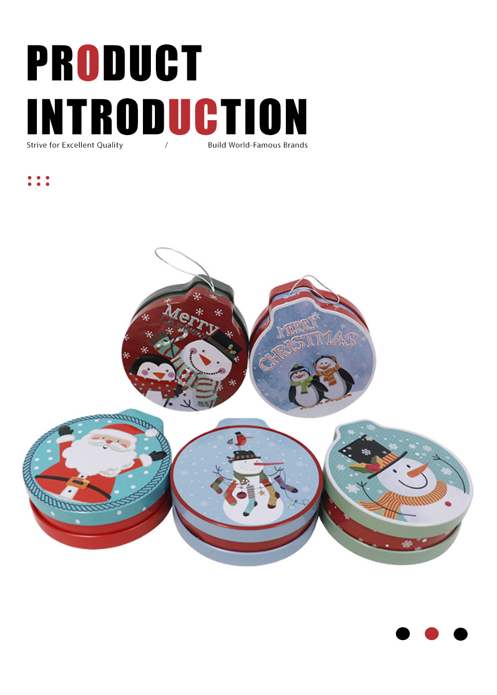 1-Round special‑shaped pendant Christmas tin box-X