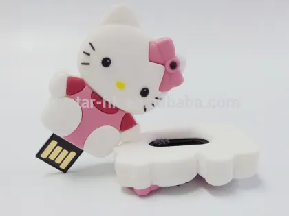 Custom cartoon pvc hello kitty 4gb usb flash drive 32gb cartoon pvc