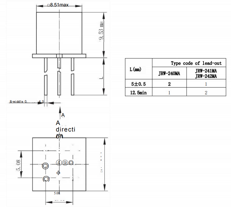 JRW-241MA TO-5 dimensional and performance data