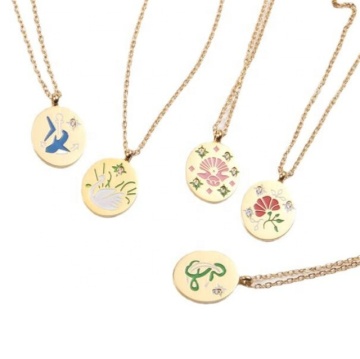 Yiwu Aceon Stainless Steel Enamel Plant Animal Theme Birthstone Flower Pendant