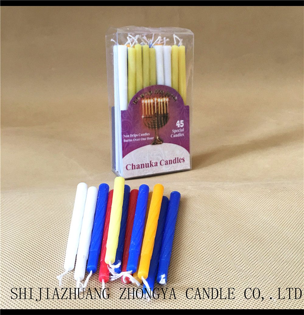 Caixa de PVC Atacado Hanukkah velas 45pcs