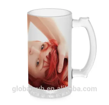 Wholesale 16 oz frosted Glass Beer sublimation Mug with photo printing