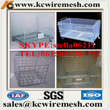 Here!!! Factory!!!!!!! KangChen Galvanized Stackable Pallet Mesh Container Welded Wire Mesh Container