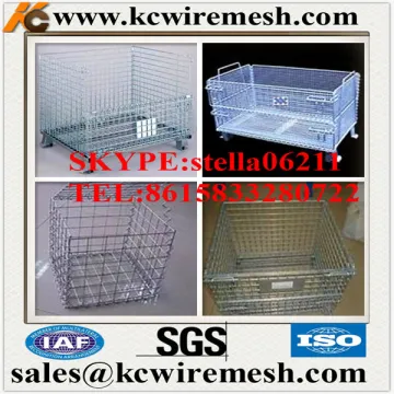 Here!!! Factory!!!!!!! KangChen Galvanized Stackable Pallet Mesh Container Welded Wire Mesh Container