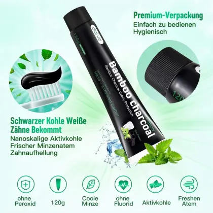 100% Natural Teeth Whitening Activated Charcoal Toothpaste