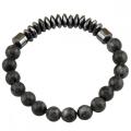 Gemstone 8 mm perles rondes à facettes Abacus Bracelets magnétiques Abacus Hematite Bracelets Crystal Quartz Stretch Bangle pour hommes femmes