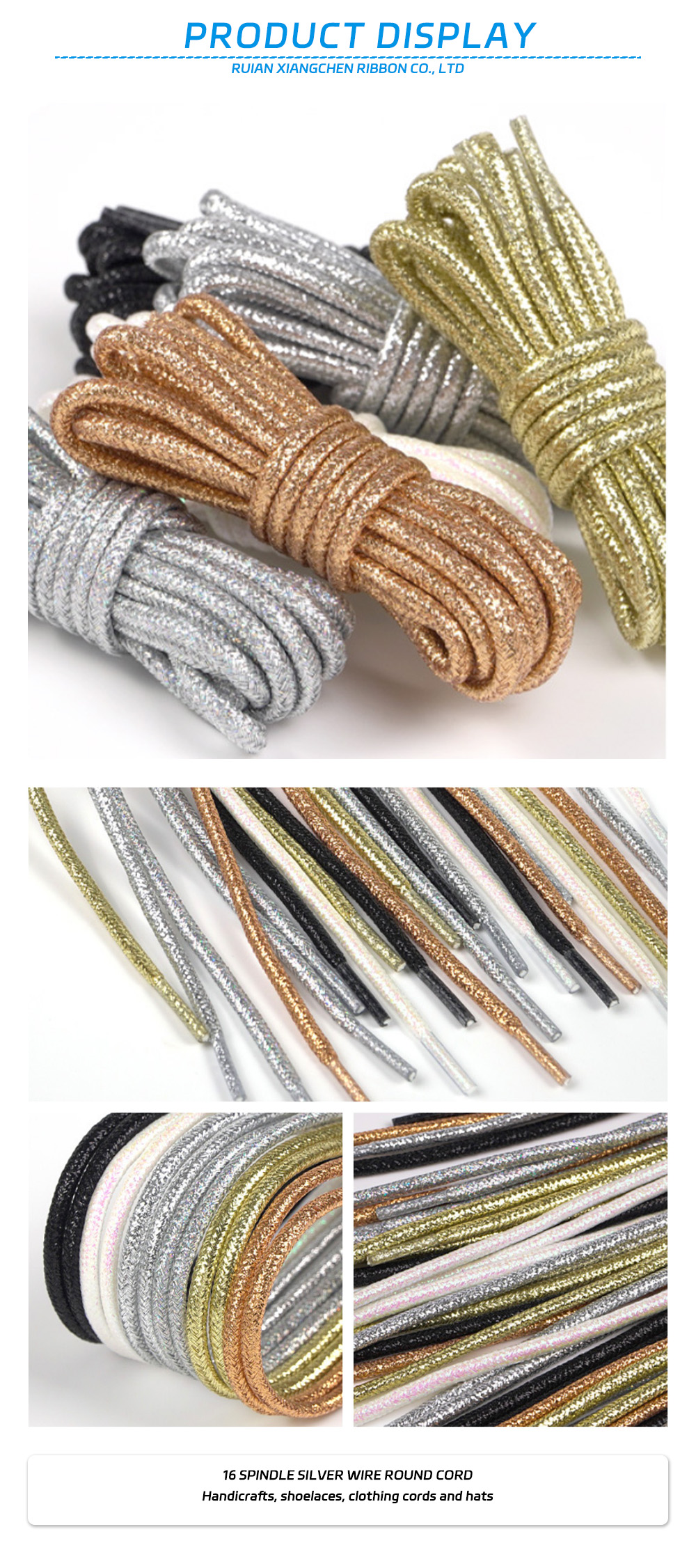 50-16 Spindle Silver Wire Round Cord x