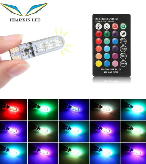 5050 6SMD T10 RGB LED Car Interior Atmosphere Lights with Remote Controller