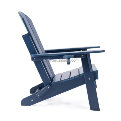 HDPE Plastic Wood Folding Adirondack Chair - Blue