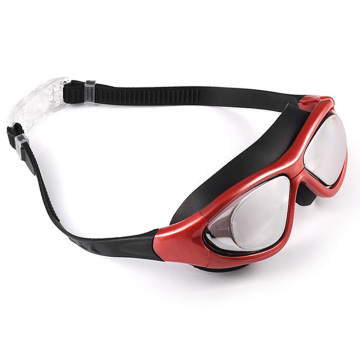  Wide Vision Silicone Mirrored PC Lenses Race Swimming Goggles 