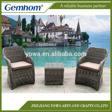 Gemhom Round Rattan 3 Piece Lounge Set