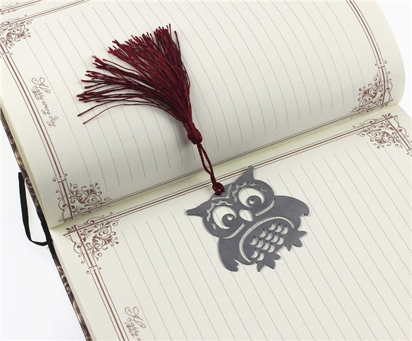 Metal Silver Owl With Tassel Bookmarks Personalized