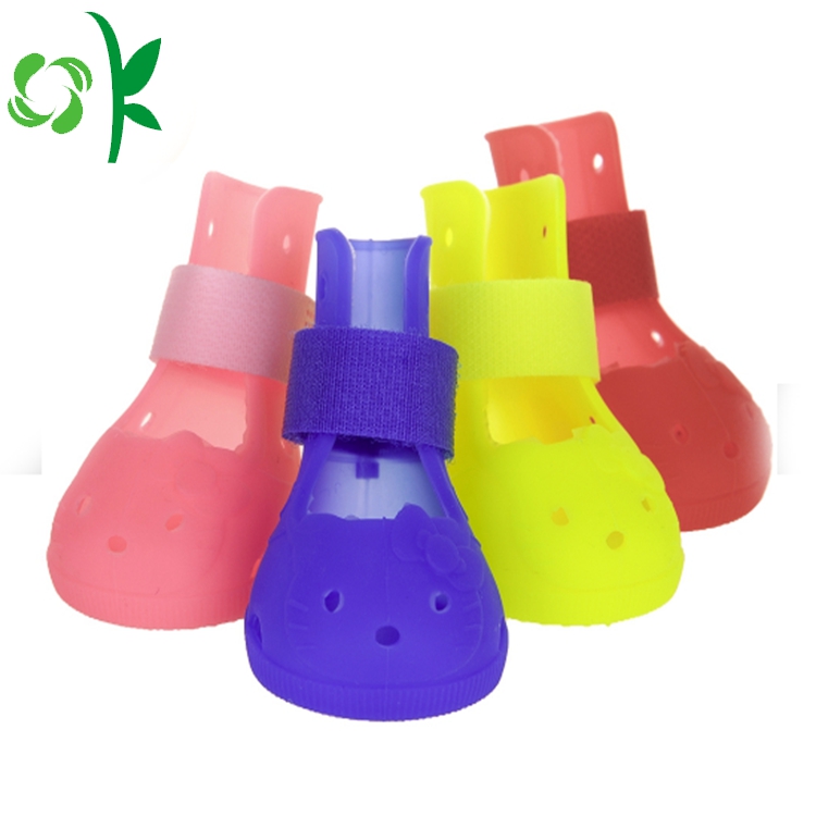 Durable Cute Silicone Waterproof Dog Rainshoes Pet Shoes