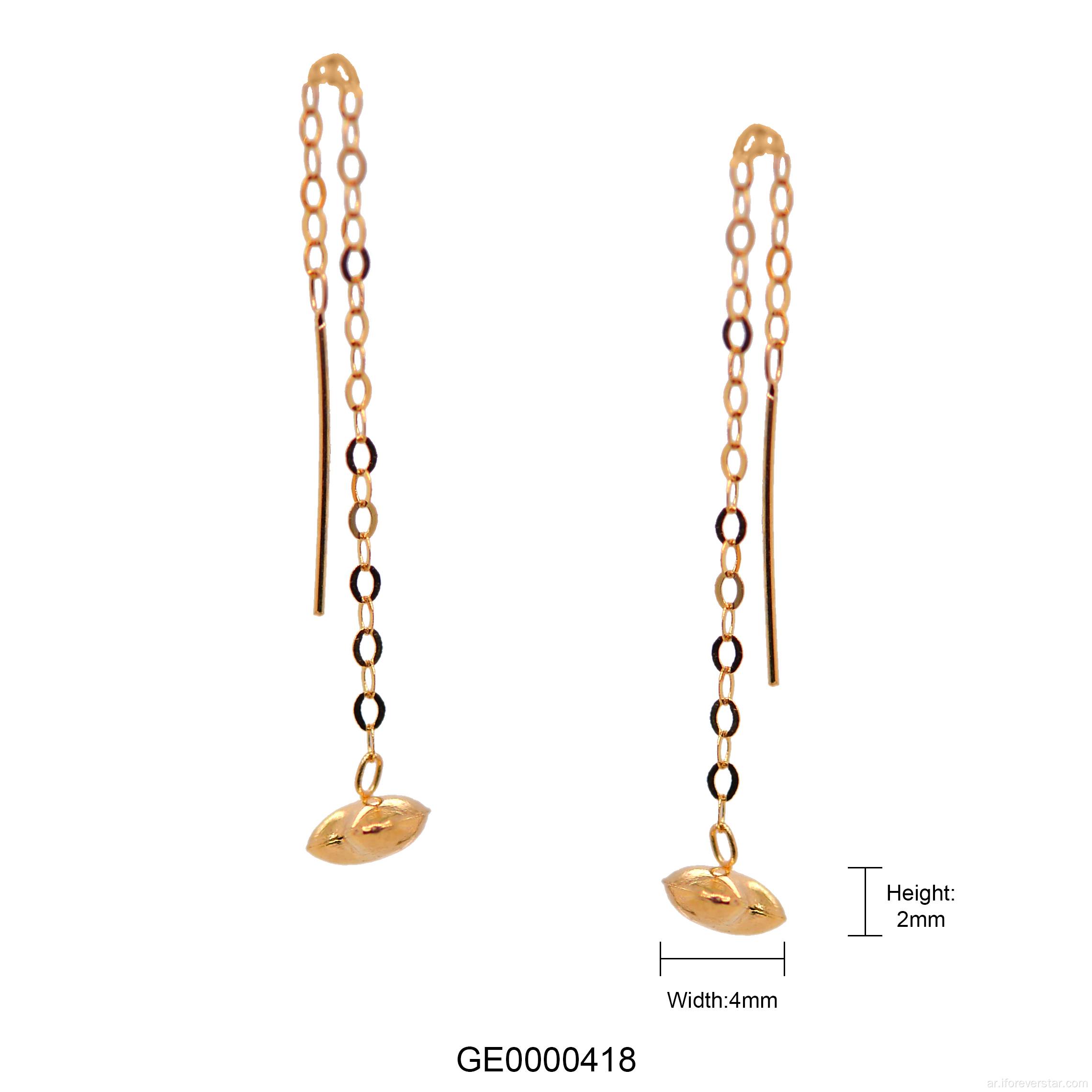 جديد earring3d earings18k أقراط سلسلة استرخى للنساء