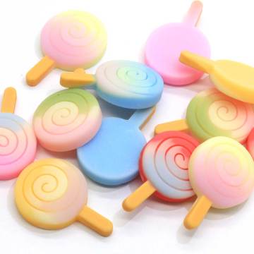 Kawaii kolor gradientu żywica Popsicle Charm do scrapbookingu rzemiosło dekoracyjne kokarda do włosów centrum kolczyk naszyjnik wisiorek