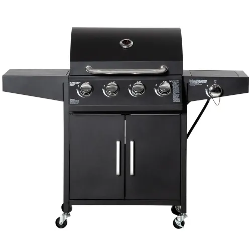 4 Burner Gas Grill Propane Grill with Side Burner Outdoor Grill Cabinet Style with Wheels
