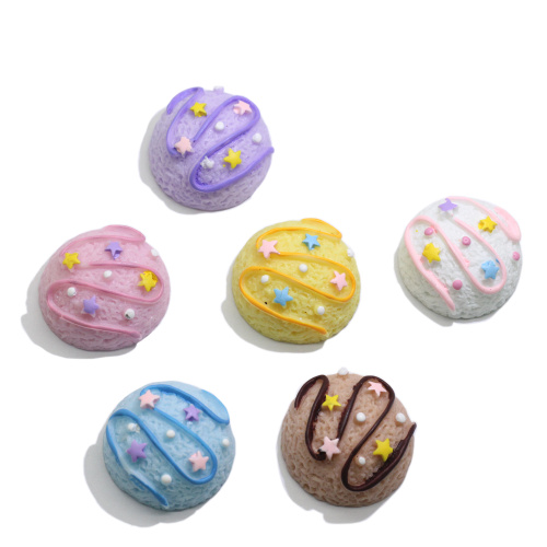 Novelty Sweet Simulation Cookies Flat Back Cabochon Kawaii Dollhouse Food Επιδόρπιο για Scrapbooking Κοσμήματα DIY