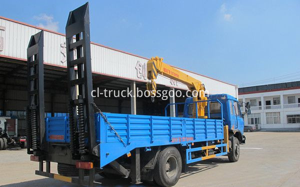 crane truck with flatbed