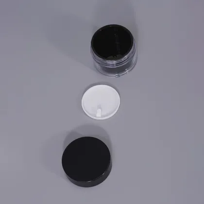 Black Double Layered Cream Jar Face Cream Bottle