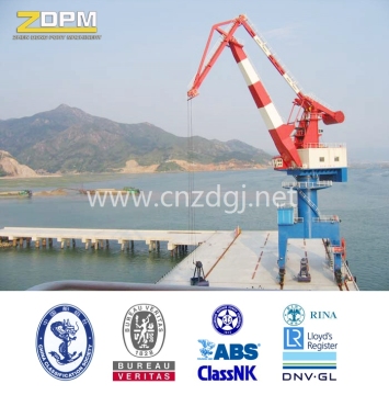Portal deck Crane with Four-Link Level Luffing jib