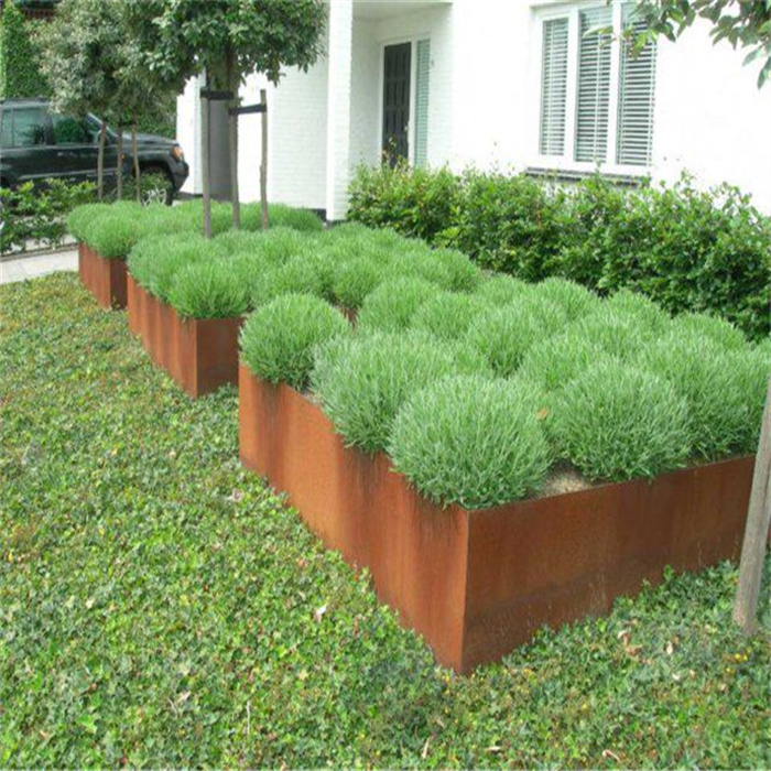 Corten steel flower planter 