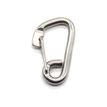 Marine-Grade 304 Stainless Steel Spring Snap Hook: Heavy Duty Carabiner with Eye for Ship and Boat Safety Clips