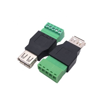 USB 2.0 Male Female to 5Pin Solder-free Screw Terminal Adapter