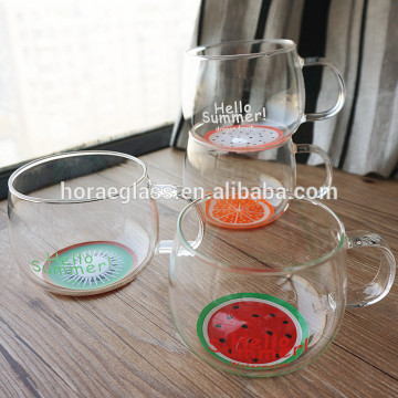 Creative fruit heat-resistant glass with cover ms office cup cute students a cup of milk cup cup cup for breakfast