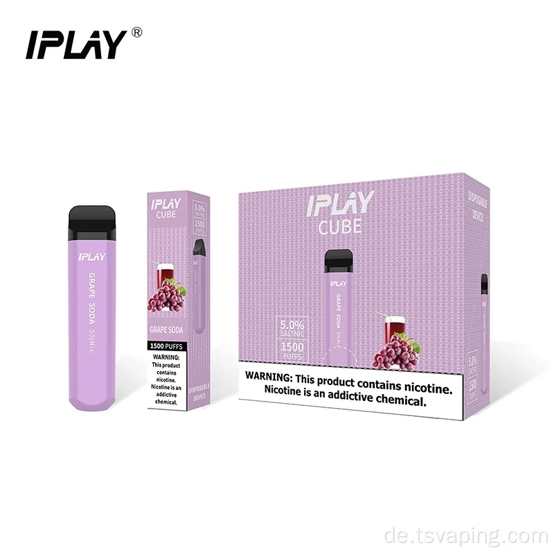 Mini -Zigarette 1500 Puffs Einweg -Vape IPLAT -Würfel