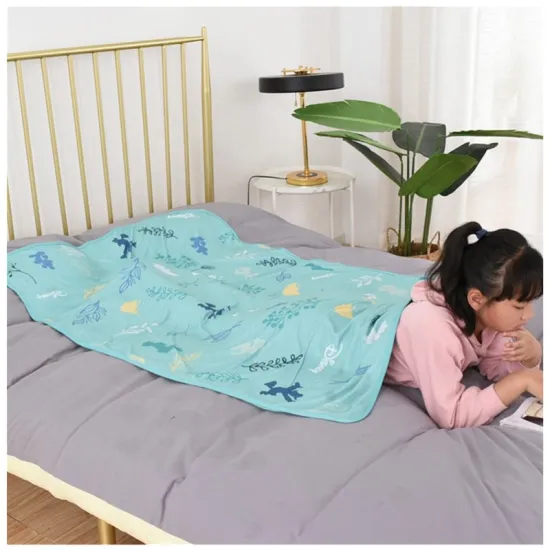 Ready To Ship 2021 New Design Digital Printing Cold Blanket Soft Lightweight Folds Up Sweat-proof Blanket For Children