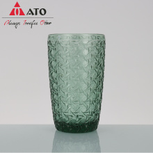 Patrón verde de la casa de vidrio de vaso alto juego de copa de vino