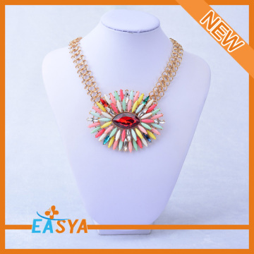 New Arrival Colorful Flower Pendant Necklace